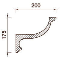 Гладкотянутый карниз К-116, 175Hx200мм
