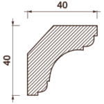 Гладкотянутый карниз Кт-110, 40Hx40мм