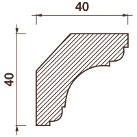 Гладкотянутый карниз Кт-110, 40Hx40мм