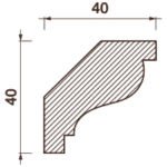 Гладкотянутый карниз Кт-112, 40Hx40мм