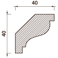Гладкотянутый карниз Кт-112, 40Hx40мм