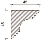 Гладкотянутый карниз Кт-115, 45Hx45мм