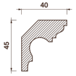 Гладкотянутый карниз Кт-116, 45Hx40мм