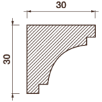 Гладкотянутый карниз Кт-130, 30Hx30мм
