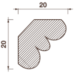 Гладкотянутый карниз Кт-131, 20Hx20мм