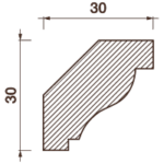 Гладкотянутый карниз Кт-132, 30Hx30мм