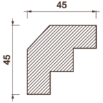 Гладкотянутый карниз Кт-139, 45Hx45мм