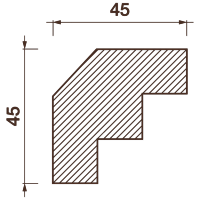 Гладкотянутый карниз Кт-139, 45Hx45мм