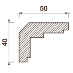 Гладкотянутый карниз Кт-140, 40Hx50мм