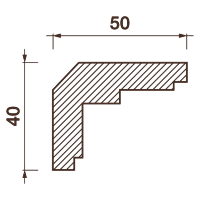 Гладкотянутый карниз Кт-140, 40Hx50мм