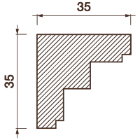 Гладкотянутый карниз Кт-141, 35Hx35мм