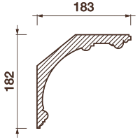 Гладкотянутый карниз Кт-152, 182Hx183мм