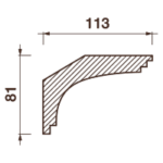 Гладкотянутый карниз Кт-156, 81Hx113мм