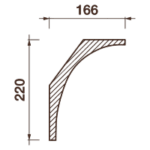 Гладкотянутый карниз Кт-157, 220Hx166мм