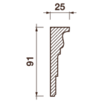 Гладкотянутый карниз Кт-252, 91Hx25мм