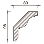 Гладкотянутый карниз Кт-281, 98Hx80мм