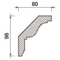 Гладкотянутый карниз Кт-281, 98Hx80мм