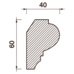 Гладкотянутый карниз Кт-29, 60Hx40мм