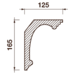 Гладкотянутый карниз Кт-32, 165Hx125мм