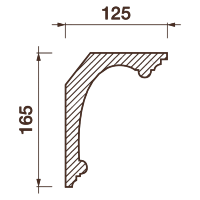 Гладкотянутый карниз Кт-32, 165Hx125мм