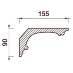 Гладкотянутый карниз Кт-322, 90Hx155мм