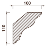 Гладкотянутый карниз Кт-328, 110Hx100мм