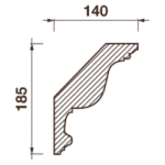 Гладкотянутый карниз Кт-332, 185Hx140мм
