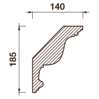 Гладкотянутый карниз Кт-332, 185Hx140мм