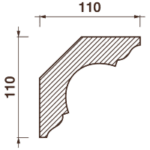 Гладкотянутый карниз Кт-343, 110Hx110мм