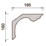 Гладкотянутый карниз Кт-346, 160Hx195мм