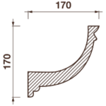 Гладкотянутый карниз Кт-35, 170Hx170мм