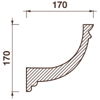 Гладкотянутый карниз Кт-35, 170Hx170мм
