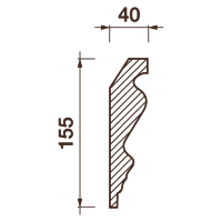 Гладкотянутый карниз Кт-353, 155Hx40мм