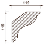 Гладкотянутый карниз Кт-356, 119Hx112мм