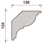 Гладкотянутый карниз Кт-357, 135Hx136мм