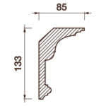 Гладкотянутый карниз Кт-364, 133Hx85мм