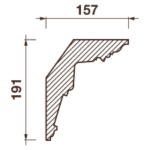 Гладкотянутый карниз Кт-365, 191Hx157мм