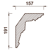 Гладкотянутый карниз Кт-365, 191Hx157мм
