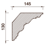 Гладкотянутый карниз Кт-37, 130Hx145мм