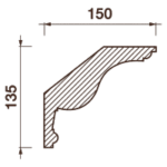 Гладкотянутый карниз Кт-38, 135Hx150мм
