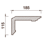 Гладкотянутый карниз Кт-384, 115Hx185мм