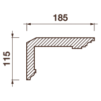 Гладкотянутый карниз Кт-384, 115Hx185мм
