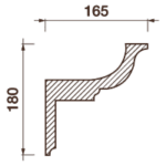 Гладкотянутый карниз Кт-385, 180Hx165мм
