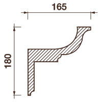 Гладкотянутый карниз Кт-385, 180Hx165мм