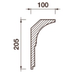 Гладкотянутый карниз Кт-411, 205Hx100мм