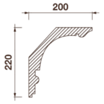 Гладкотянутый карниз Кт-414, 220Hx200мм