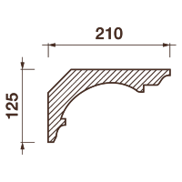 Гладкотянутый карниз Кт-429, 125Hx210мм