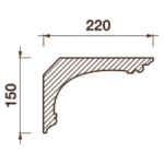 Гладкотянутый карниз Кт-430, 150Hx220мм