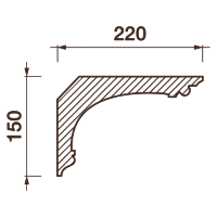 Гладкотянутый карниз Кт-430, 150Hx220мм