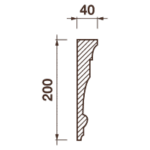 Гладкотянутый карниз Кт-44, 200Hx40мм